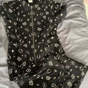 Cowboy design women's short sleeve jumpsuit